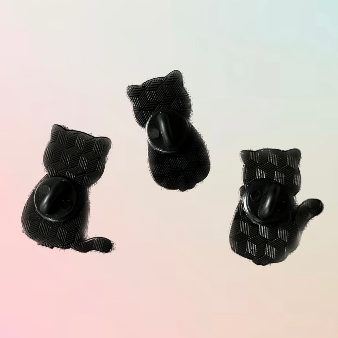 PIN BADGE SET OF THREE CATS  (LOVER CAT, MIDNIGHT CAT, CARDIGAN CAT)